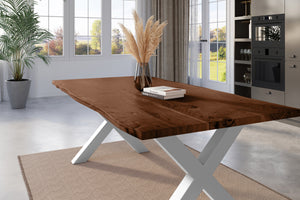 #nussbaumfarben #180x90 #x-gestellsilber
