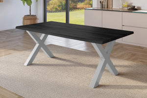 #holzgrau-optik #180x90 #x-gestellsilber