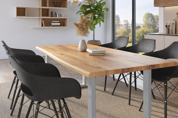 #holzwildeiche-optik #220x100 #u-gestellsilber