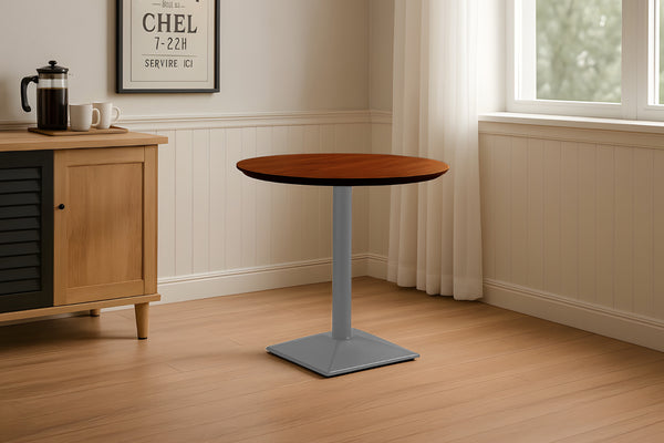 #akazienussbaumfarben #80x80 #säulen-gestelleckigsilber