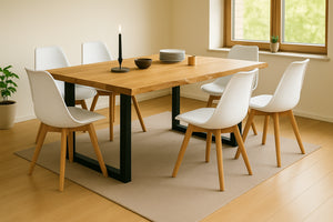#220x100 #u-gestellschwarz #schalenstuhlweiß
