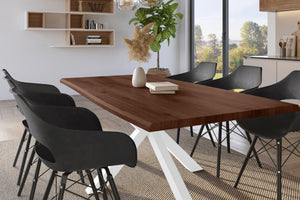 #holznussbaum-optik #220x100 #spider-gestellweiß