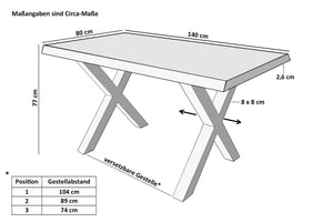 #140x80 #x-gestellsilber