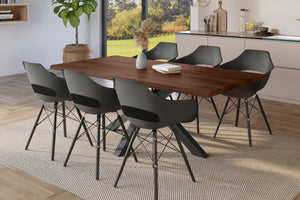 #holznussbaum-optik #180x90 #spider-gestellschwarz