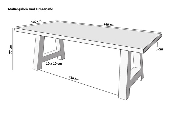 #naturfarben #240x100 #a-gestellschwarz