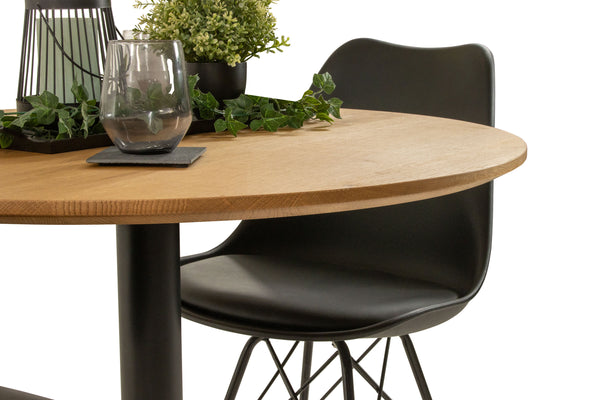 #eichenaturfarbengeölt #90x90 #säulen-gestelleckigschwarz