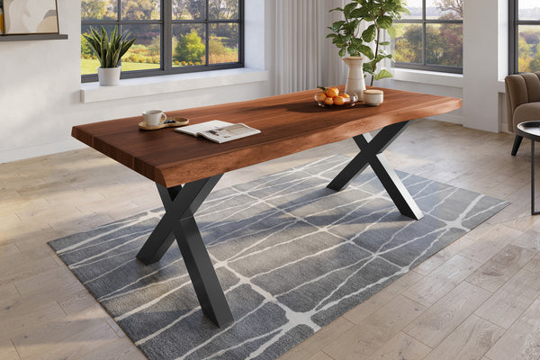 #nussbaumfarben #220x110 #x-gestellschwarz