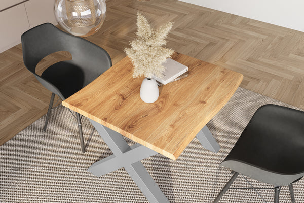 #holzwildeiche-optik #80x80 #x-gestellsilber