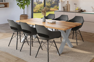 #holzwildeiche-optik #220x100 #x-gestellsilber