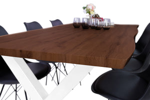 #nussbaumfarben #200x100 #x-gestellweiß