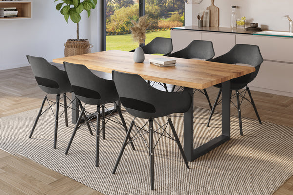 #holzwildeiche-optik #200x100 #u-gestellschwarz