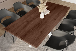 #holznussbaum-optik #220x100 #spider-gestellweiß