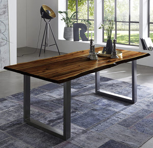 #nussbaumfarben #220x100 #u-gestellsilber