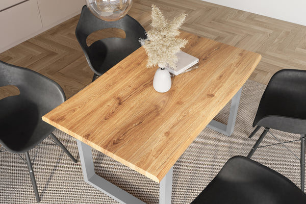 #holzwildeiche-optik #120x80 #u-gestellsilber