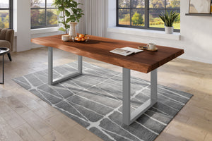 #nussbaumfarben #220x110 #u-gestellsilber