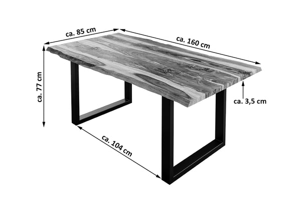 #sheeshamnaturfarbenlackiert #160x85 #u-gestellschwarz