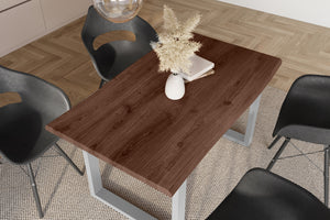 #holznussbaum-optik #120x80 #u-gestellsilber