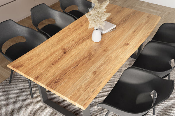 #holzwildeiche-optik #240x100 #u-gestellschwarz