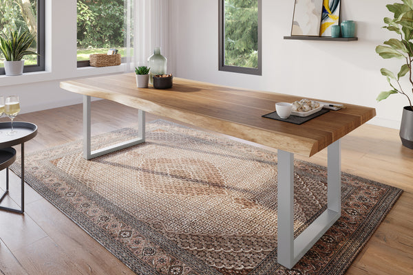 #akazienaturfarben #260x100 #u-gestellsilber