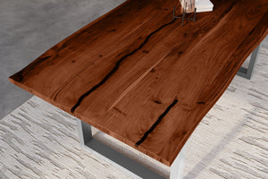 #nussbaumfarben #220x100 #u-gestellsilber