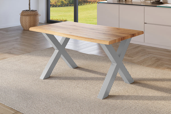 #holzwildeiche-optik #120x80 #x-gestellsilber