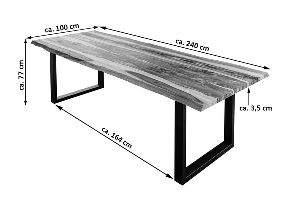 #sheeshamnaturfarbenlackiert #240x100 #u-gestellschwarz