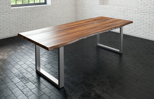 #nussbaumfarben #220x100 #u-gestellsilber