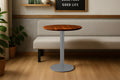 #akazienussbaumfarben #70x70 #säulen-gestellrundsilber