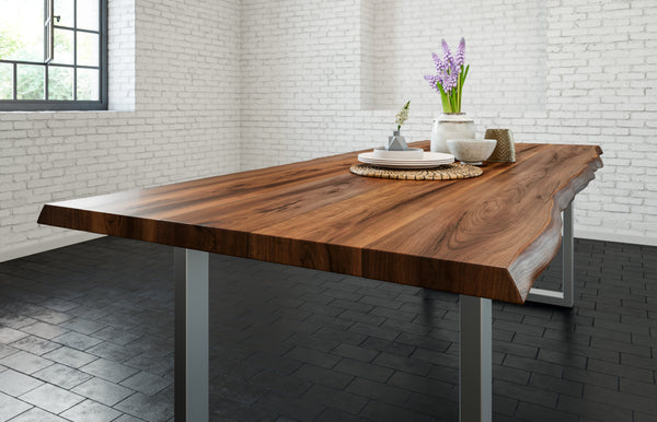 #nussbaumfarben #220x100 #u-gestellsilber