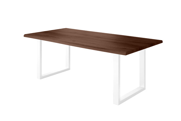 #holznussbaum-optik #180x90 #u-gestellweiß
