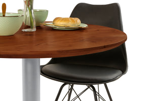 #akazienussbaumfarben #80x80 #säulen-gestellrundsilber