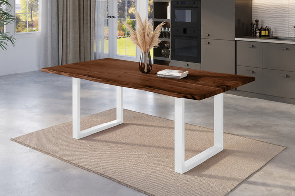 #nussbaumfarben #200x100 #u-gestellweiß