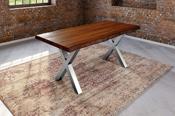 #nussbaumfarben #200x100 #x-gestellsilber