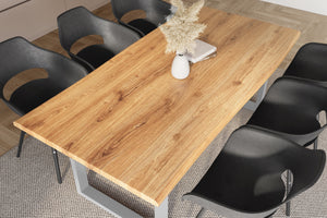 #holzwildeiche-optik #240x100 #u-gestellsilber