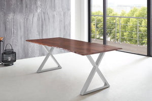 #nussbaumfarben #240x100 #x-gestellsilber