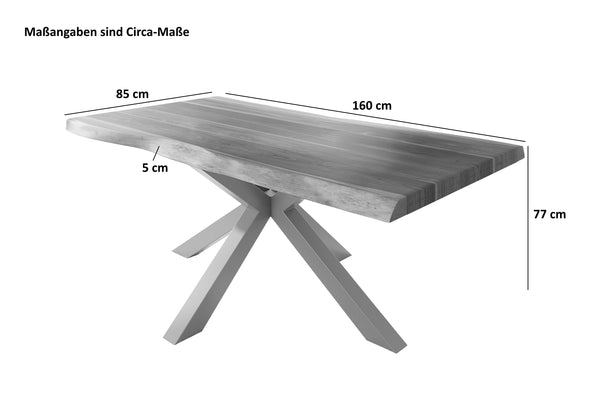 #akazienussbaumfarben #160x85 #spider-gestellschwarz