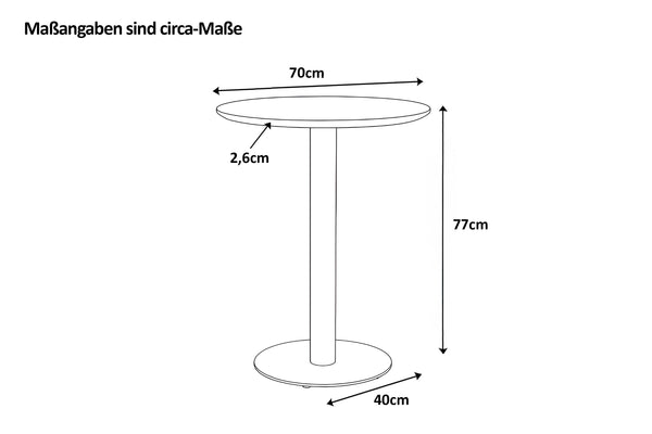 #akazienaturfarben #70x70 #säulen-gestellrundschwarz