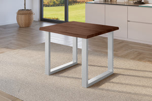 #holznussbaum-optik #80x80 #u-gestellsilber