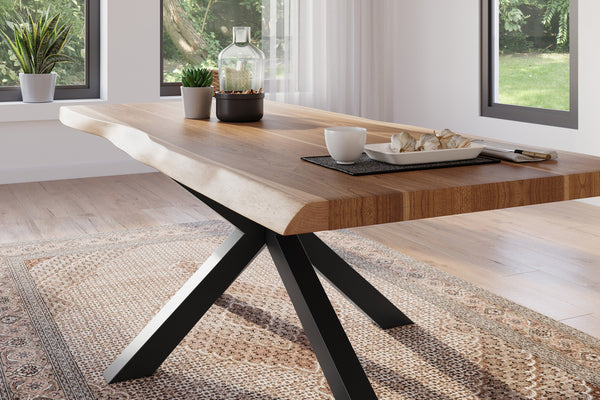 #akazienaturfarben #220x100 #spider-gestellschwarz