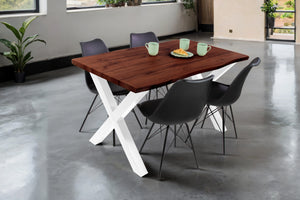 #nussbaumfarben #140x80 #x-gestellweiß