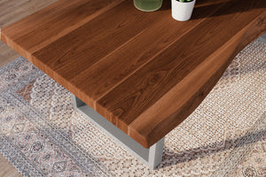 #akazienussbaumfarben #200x100 #u-gestellsilber