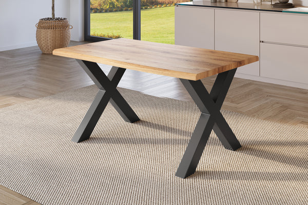 #holzwildeiche-optik #160x85 #x-gestellschwarz