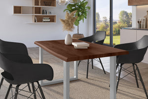#holznussbaum-optik #120x80 #u-gestellsilber