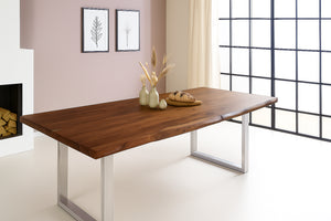 #nussbaumfarben #200x110 #u-gestellsilber