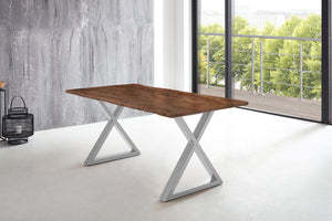 #nussbaumfarben #200x100 #x-gestellsilber