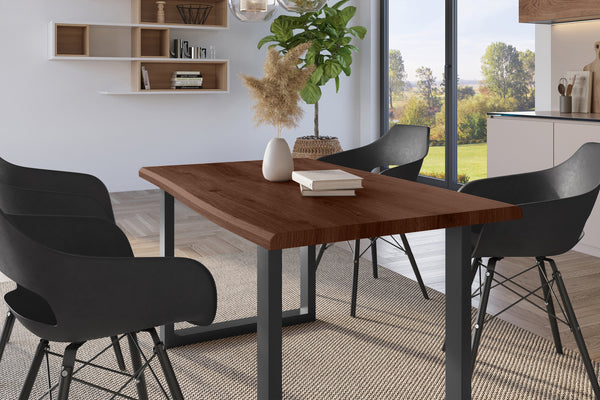 #holznussbaum-optik #160x85 #u-gestellschwarz