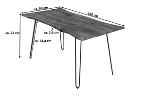 #nussbaumfarben #180x90 #hairpin-gestellschwarz