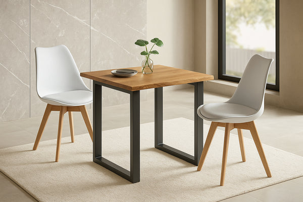 #holzwildeichen-optik #schalenstuhlweiß