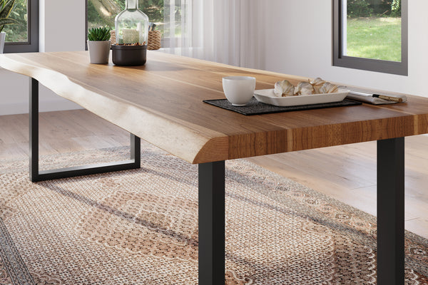 #akazienaturfarben #260x100 #u-gestellschwarz