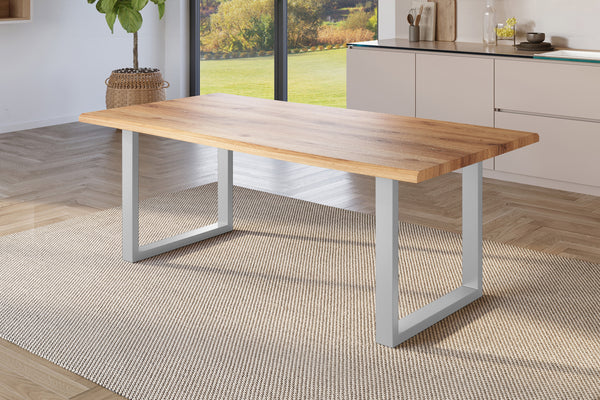 #holzwildeiche-optik #220x100 #u-gestellsilber